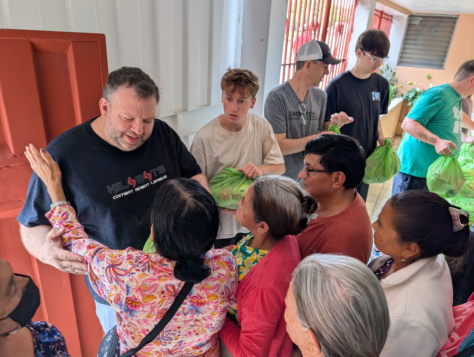 A mission team on a community build project