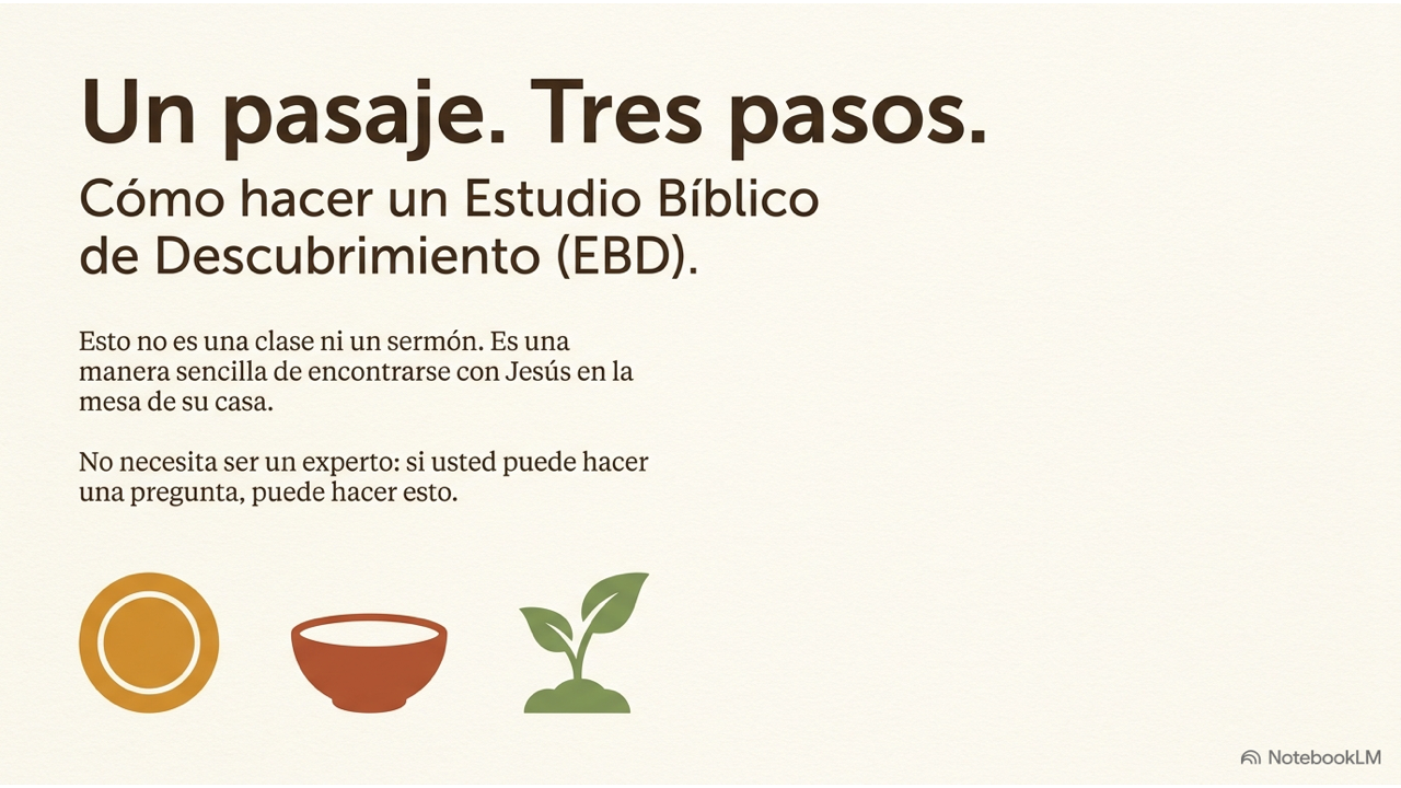 Portada: Un pasaje, tres pasos — cómo hacer un Estudio Bíblico de Descubrimiento.